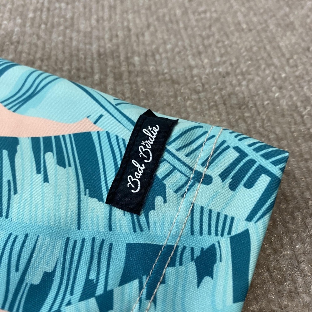 Bad Birdie Polo Shirt Men L Blue Tropical Colonial Logo Golf Performance Stretch - Picture 4 of 10